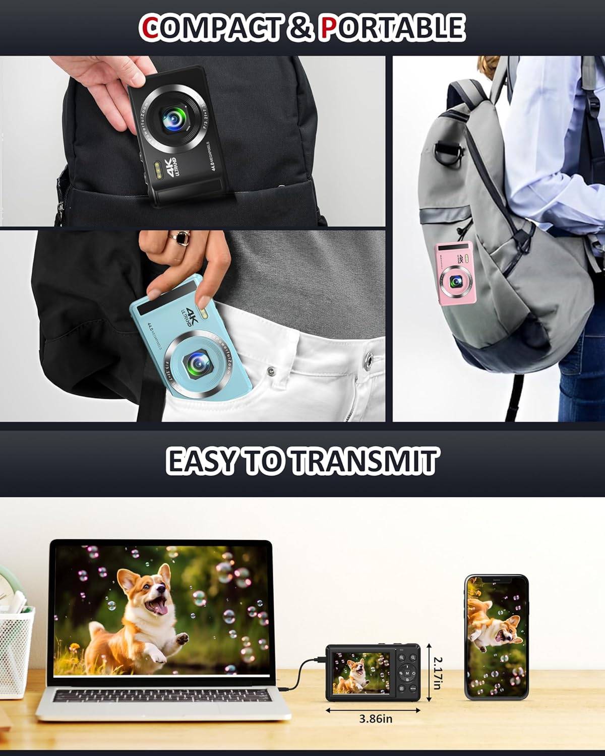 4K 44MP Autofocus Vlogging Camera for Kids & Teens - photo 5