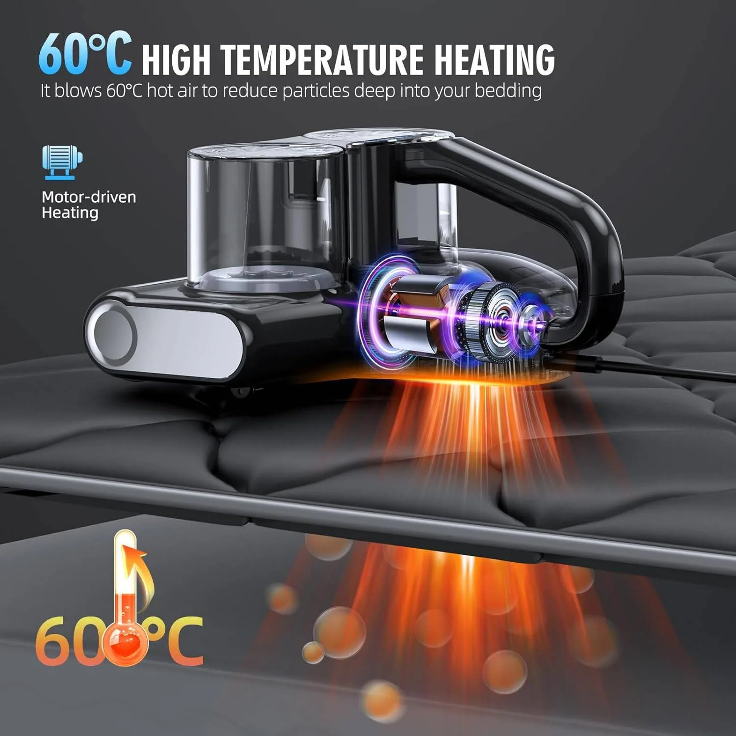 JPHYLL Mini Drone Mattress Vacuum: Ultimate Deep Clean image indicator(5)