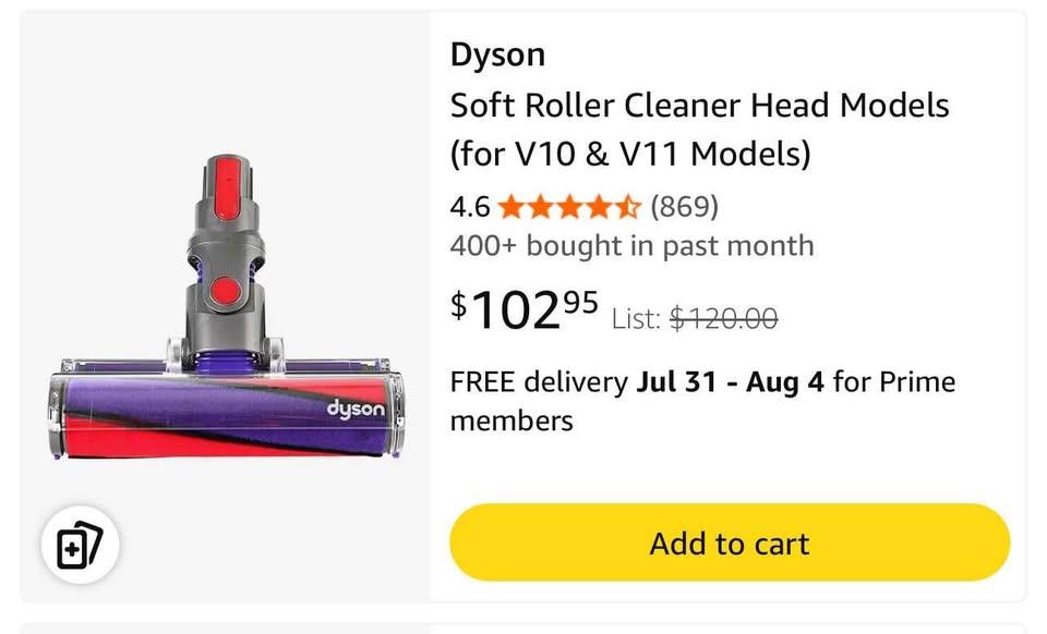 Dyson motorized fluffy roller head tool part. - photo 2