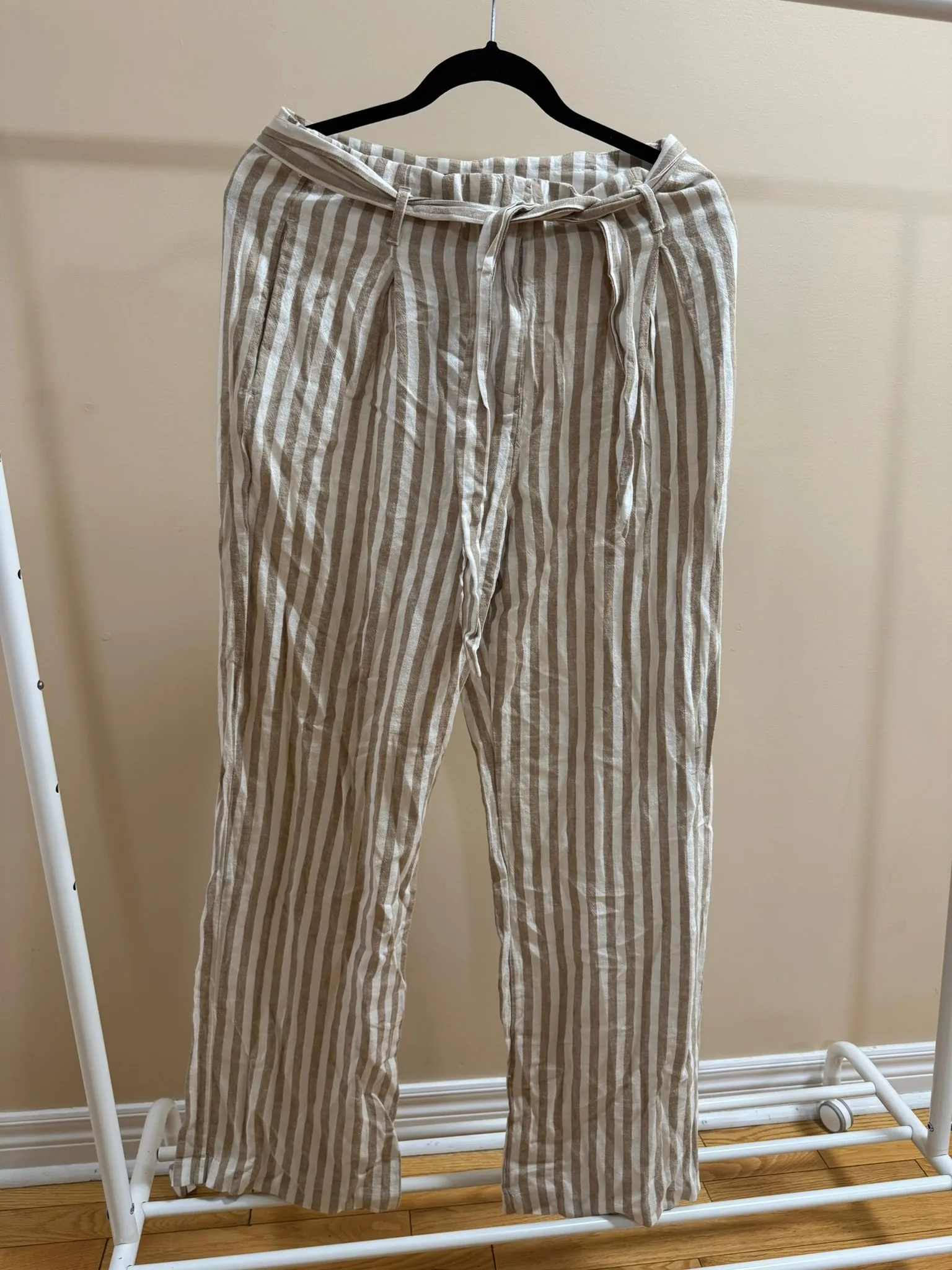 Dynamite Stripped Linen Pants - Size 10 - New With Tags thumbnail
