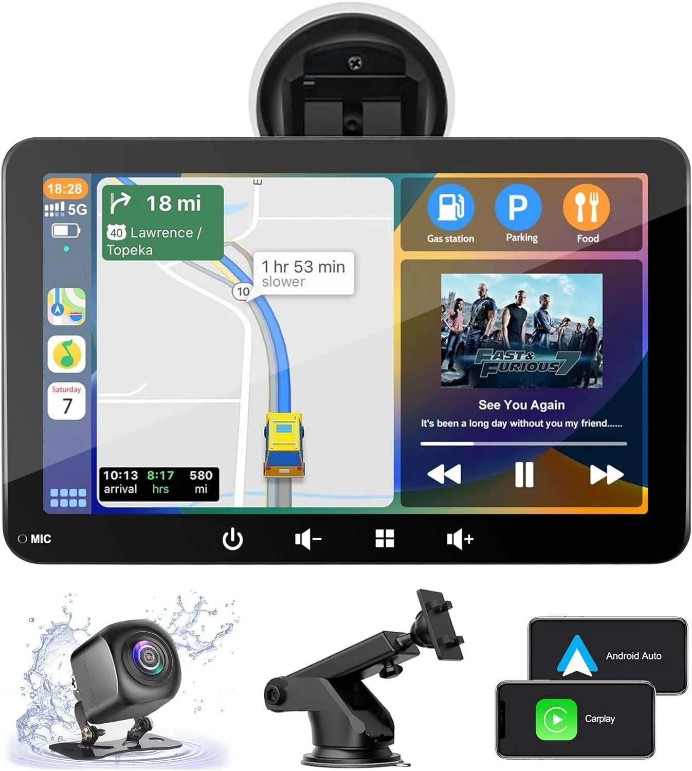 2024 7" Wireless CarPlay & Android Auto HD Car Stereo thumbnail