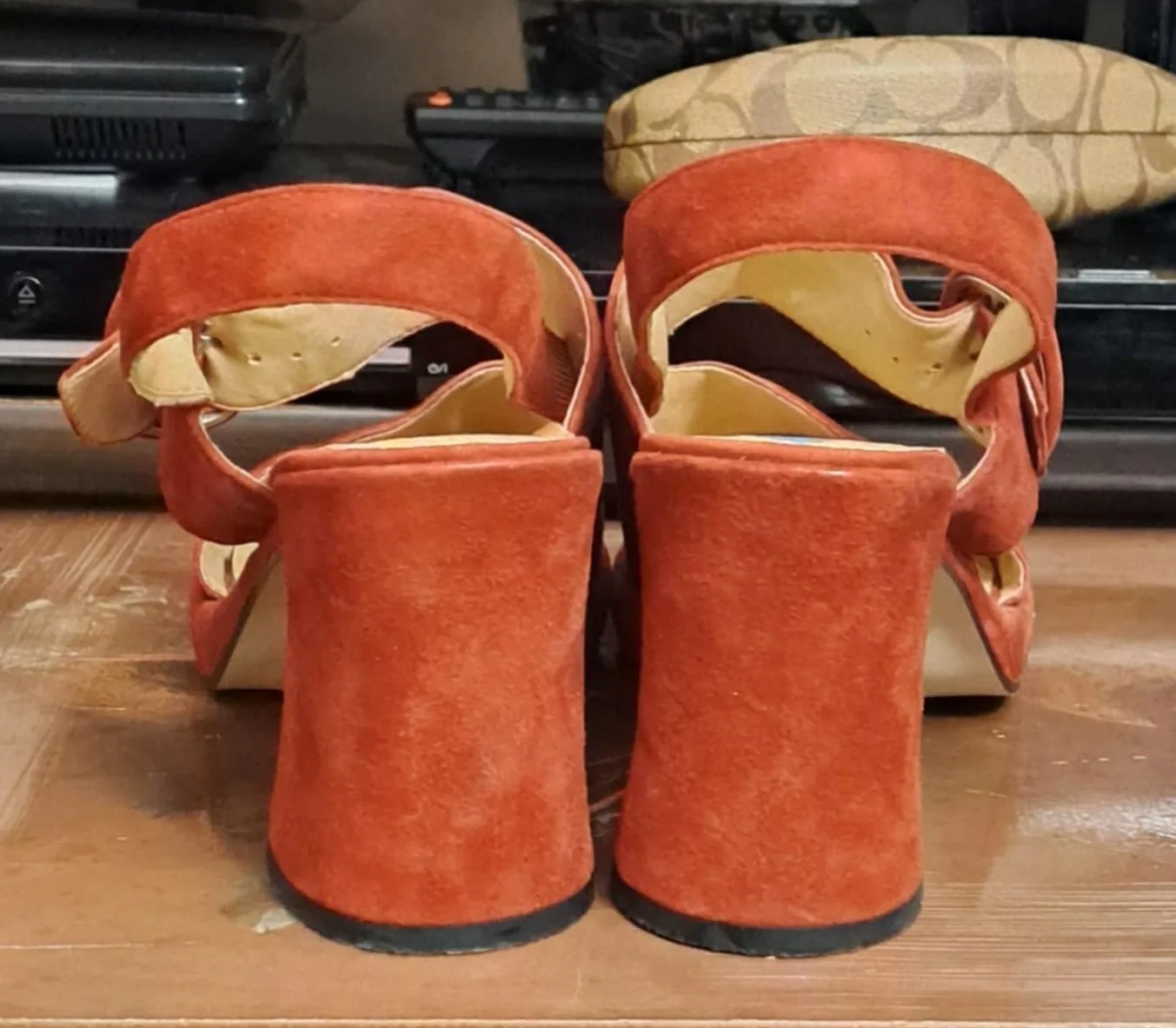 Nine West Red Block Heel Sandal image indicator(4)