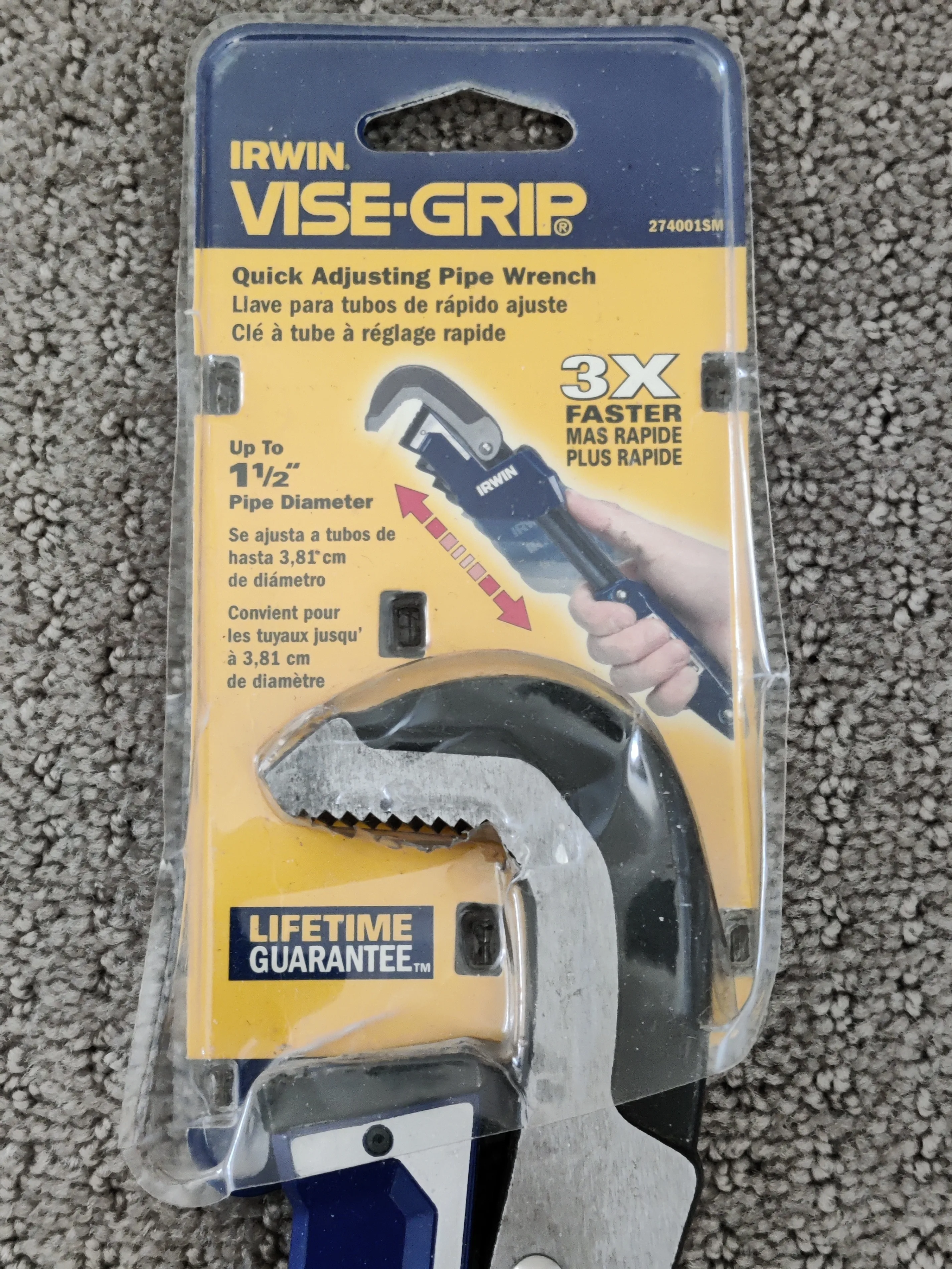 Irwin Vise-Grip - Quick Adjusting Pipe Wrench up to 1-1/2" Pipe image indicator(2)