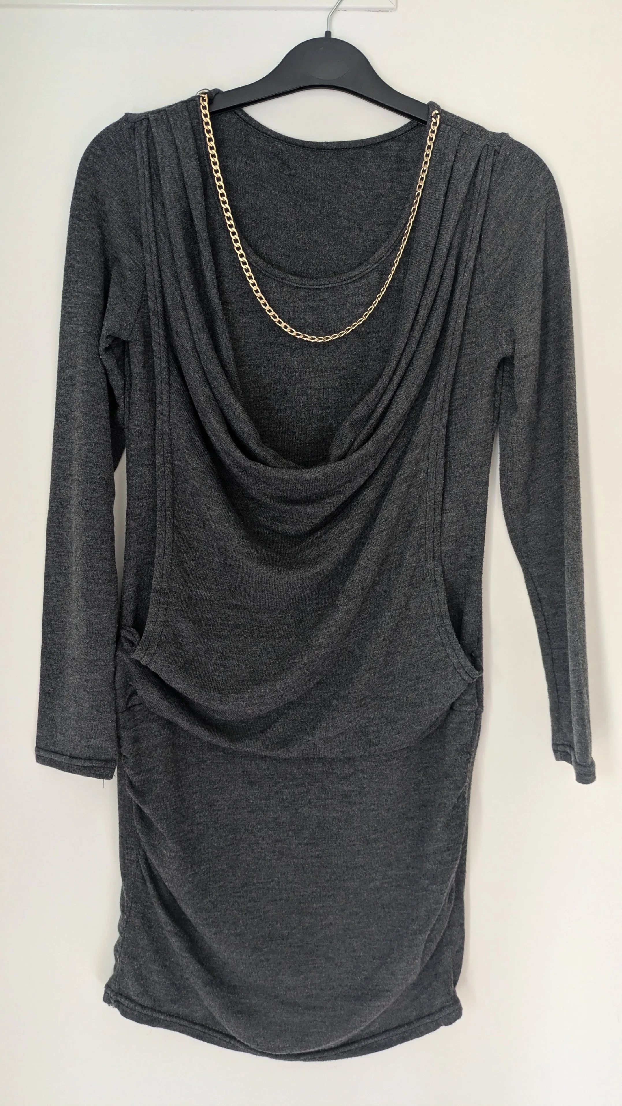 Gray Tunic Top with Necklace thumbnail