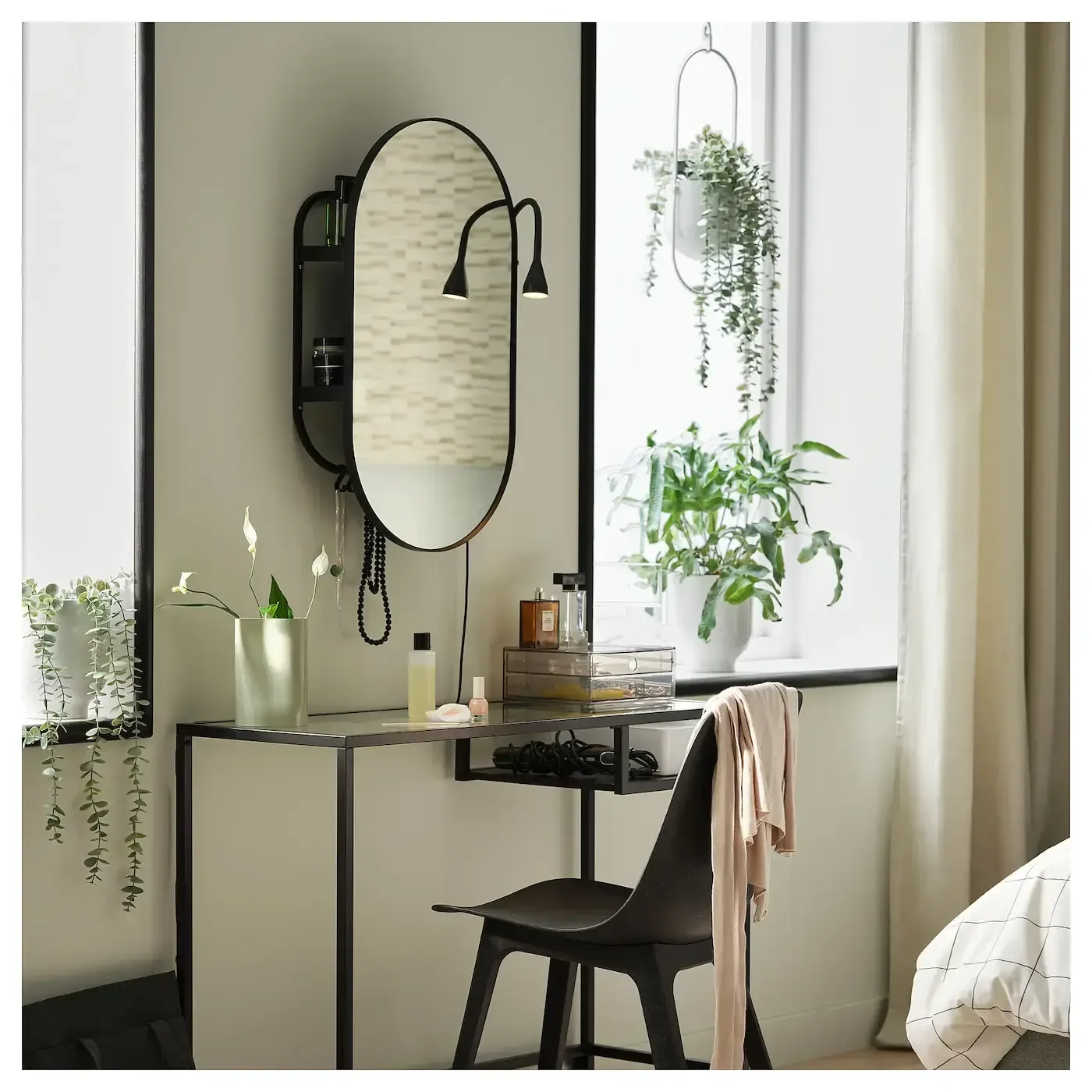 IKEA Mirror with Storage LINDBYN Black thumbnail