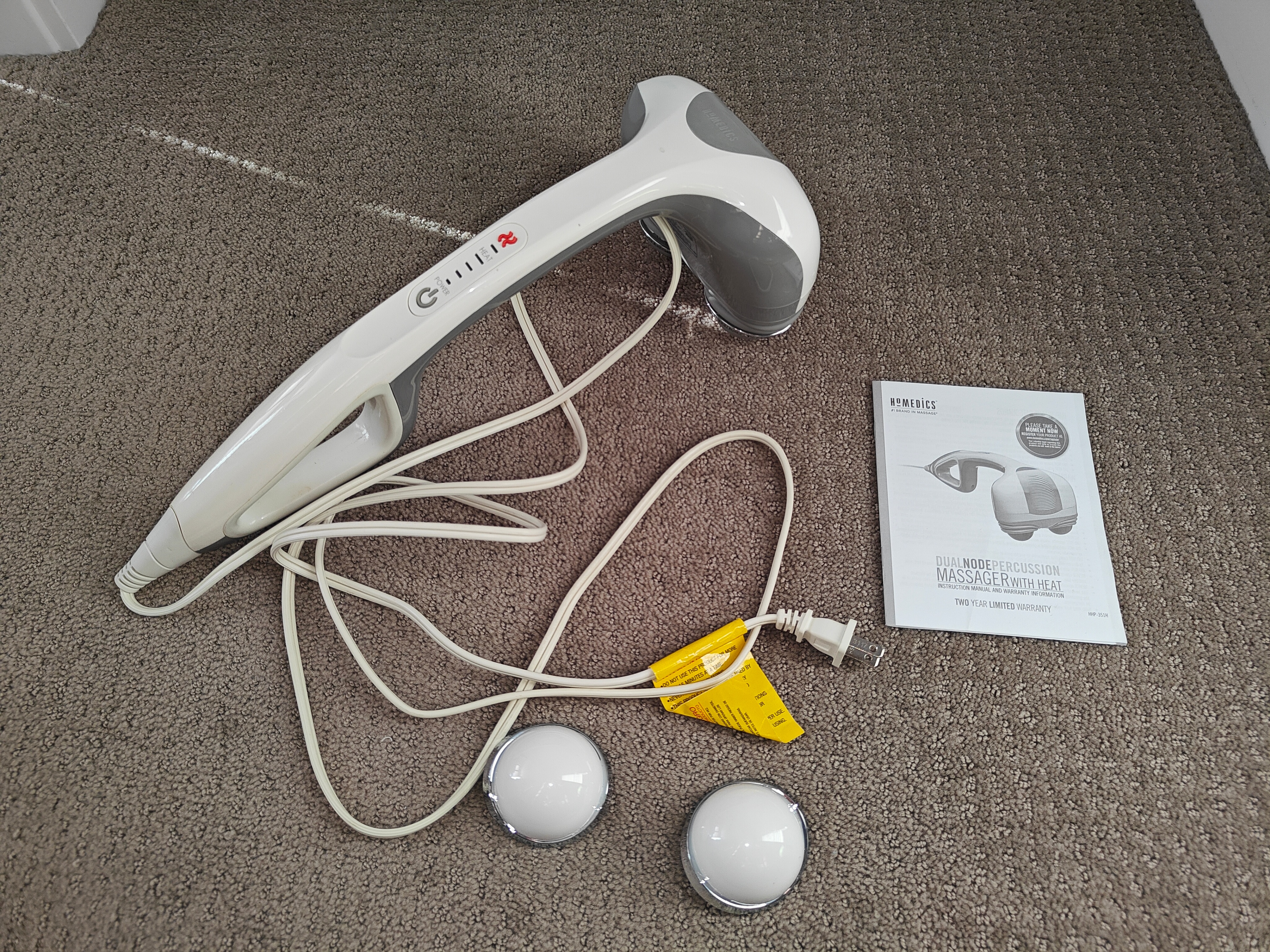 HoMedics Dual Node Percussion Handheld Massager with Heat