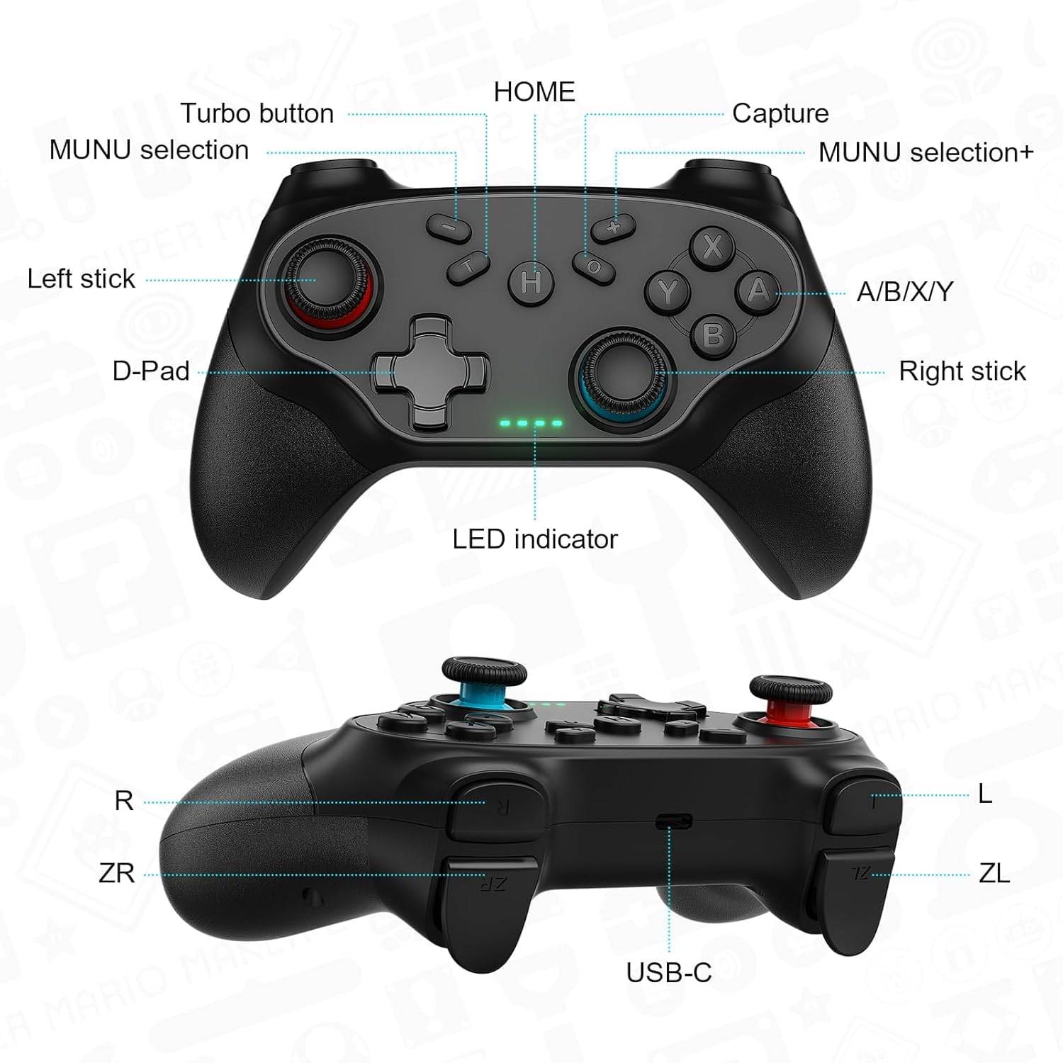 Wireless Switch Controller for Switch 2/Lite/OLED/PC/Android/iOS - photo 5