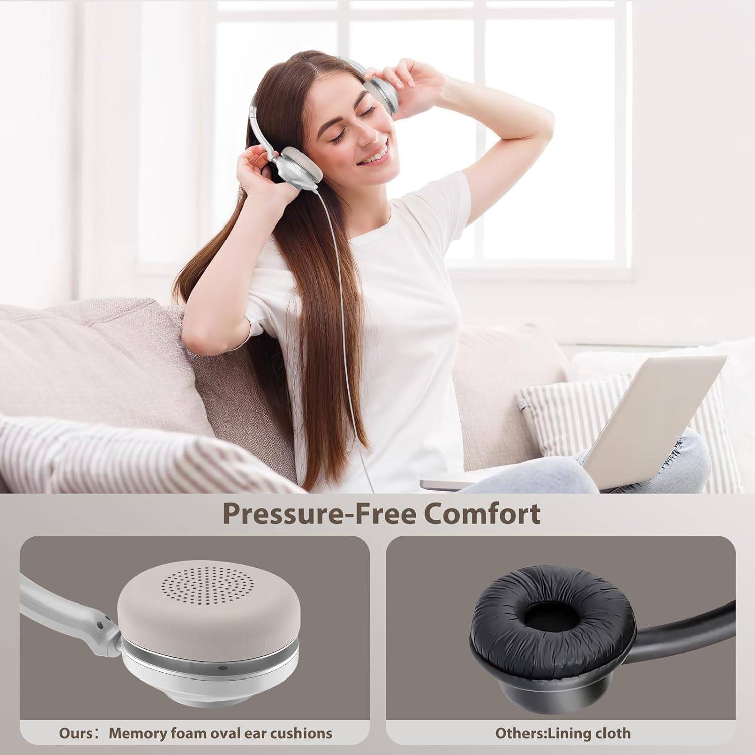 USB Headset with Noise-Cancelling Mic & USB-C for PC/Teams - photo 4