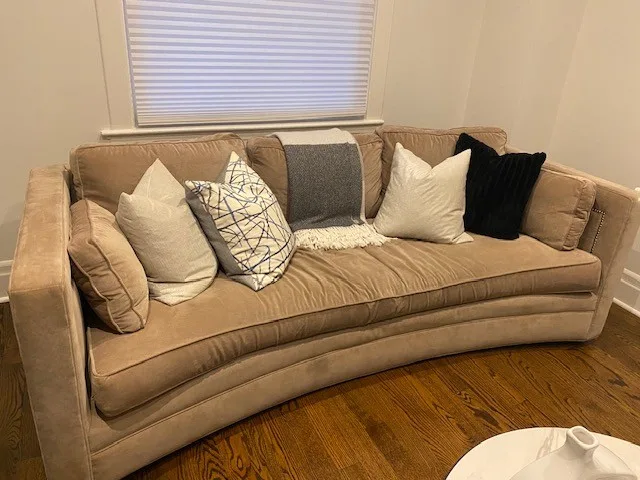 Elegant Upholstered Sofa – Deep Seat, Nailhead Detail – Elte thumbnail
