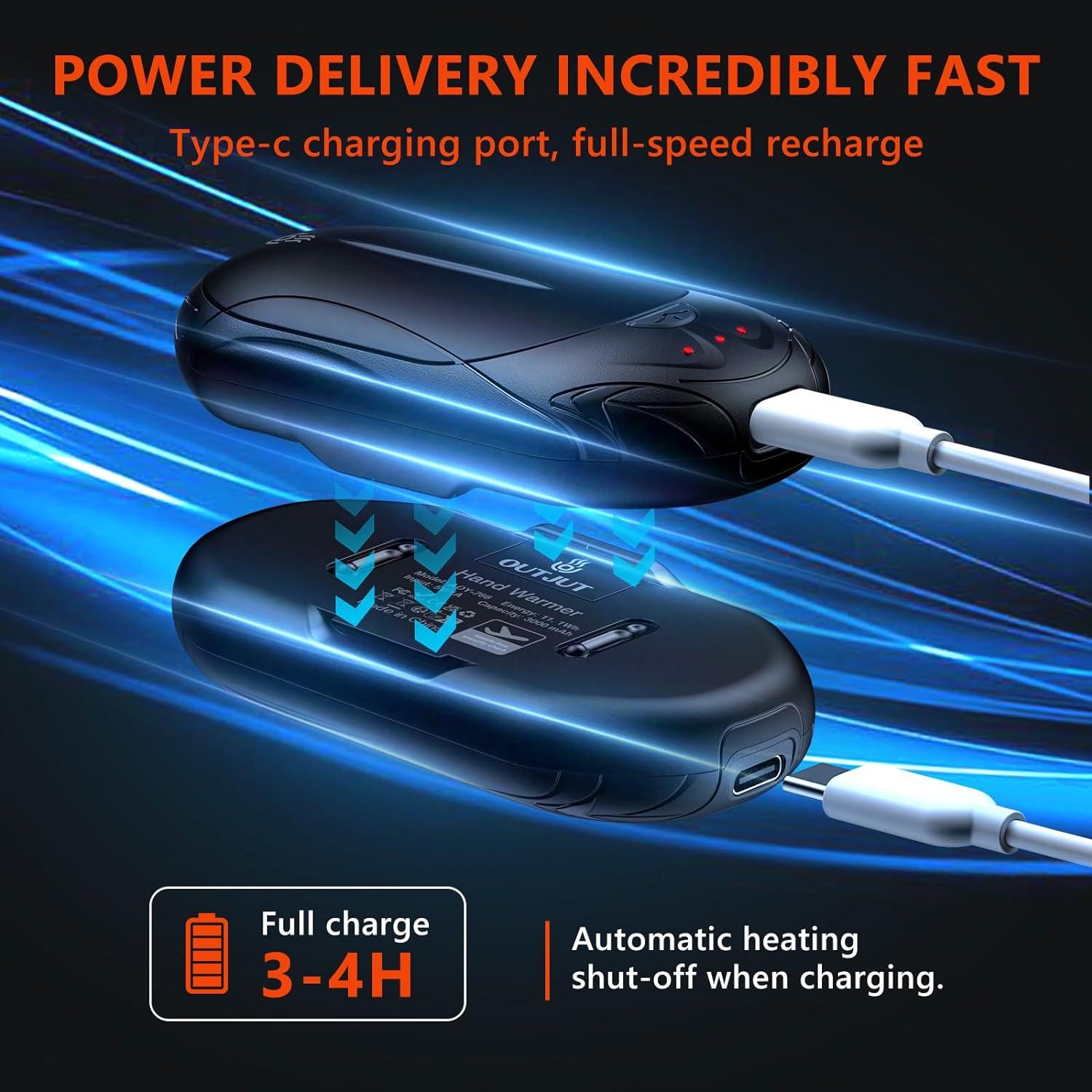 2-Pack AI Rechargeable Hand Warmers, 6000mAh, 20Hrs Heat - photo 4