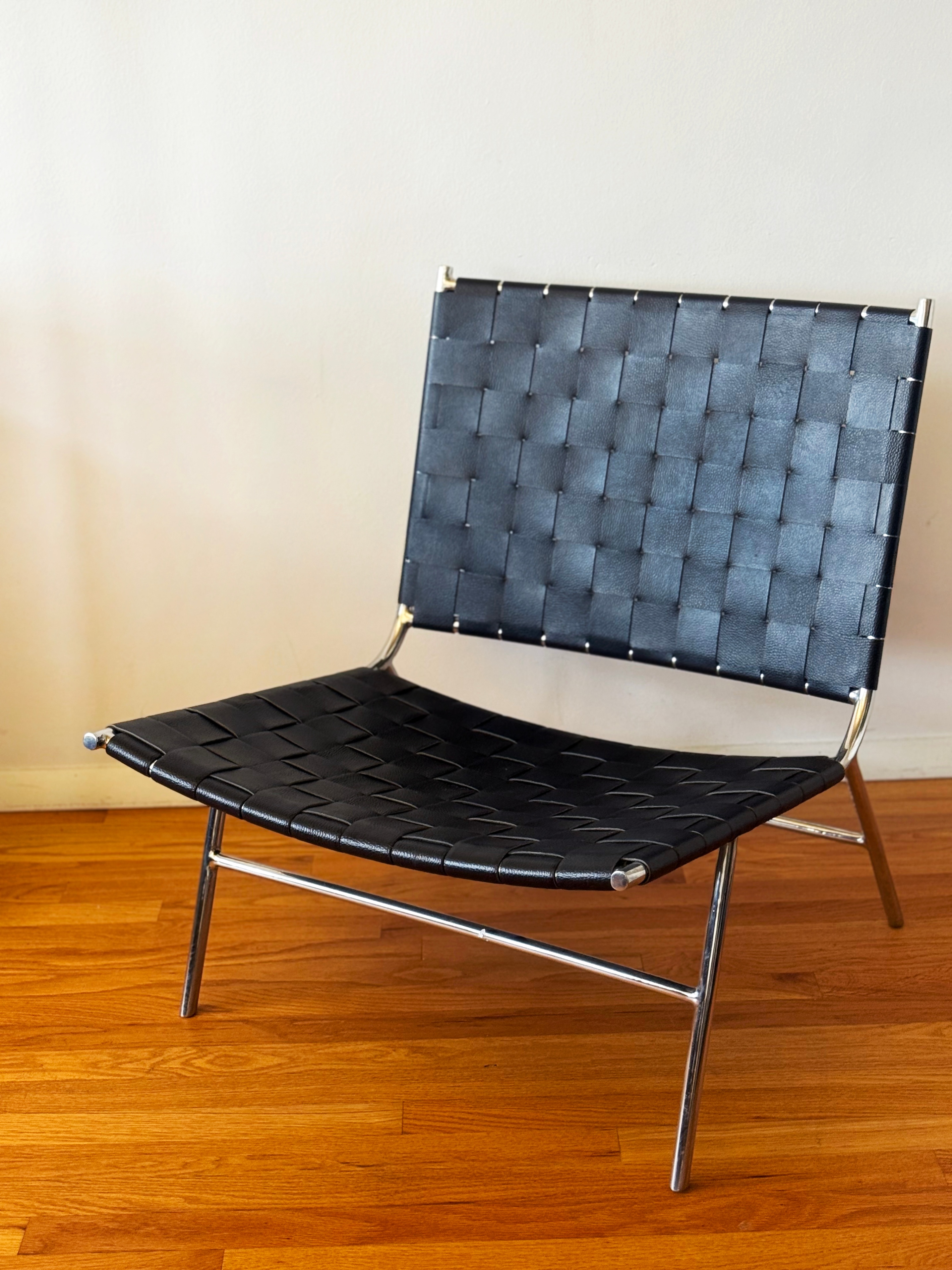 Weave Black Leather Chair from CB2 - photo 5