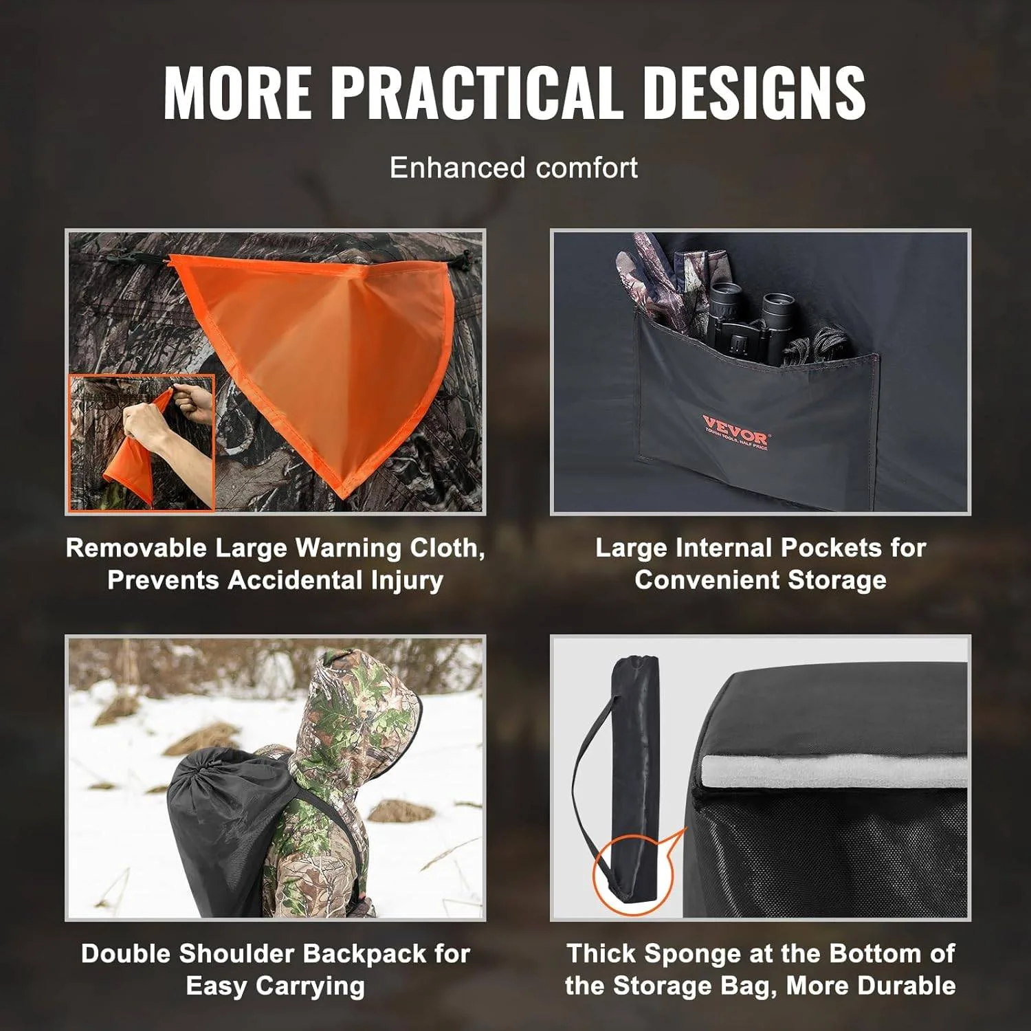 Pop-Up Hunting Blind with 270° View 55.5" x 55.5" x 66.9" image indicator(6)