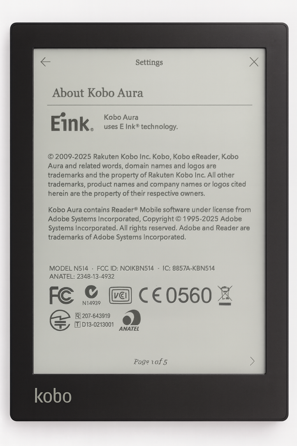 Kobo Aura 6” eReader – Waterproof | 4GB | Bundle | Case & Stylus - photo 5