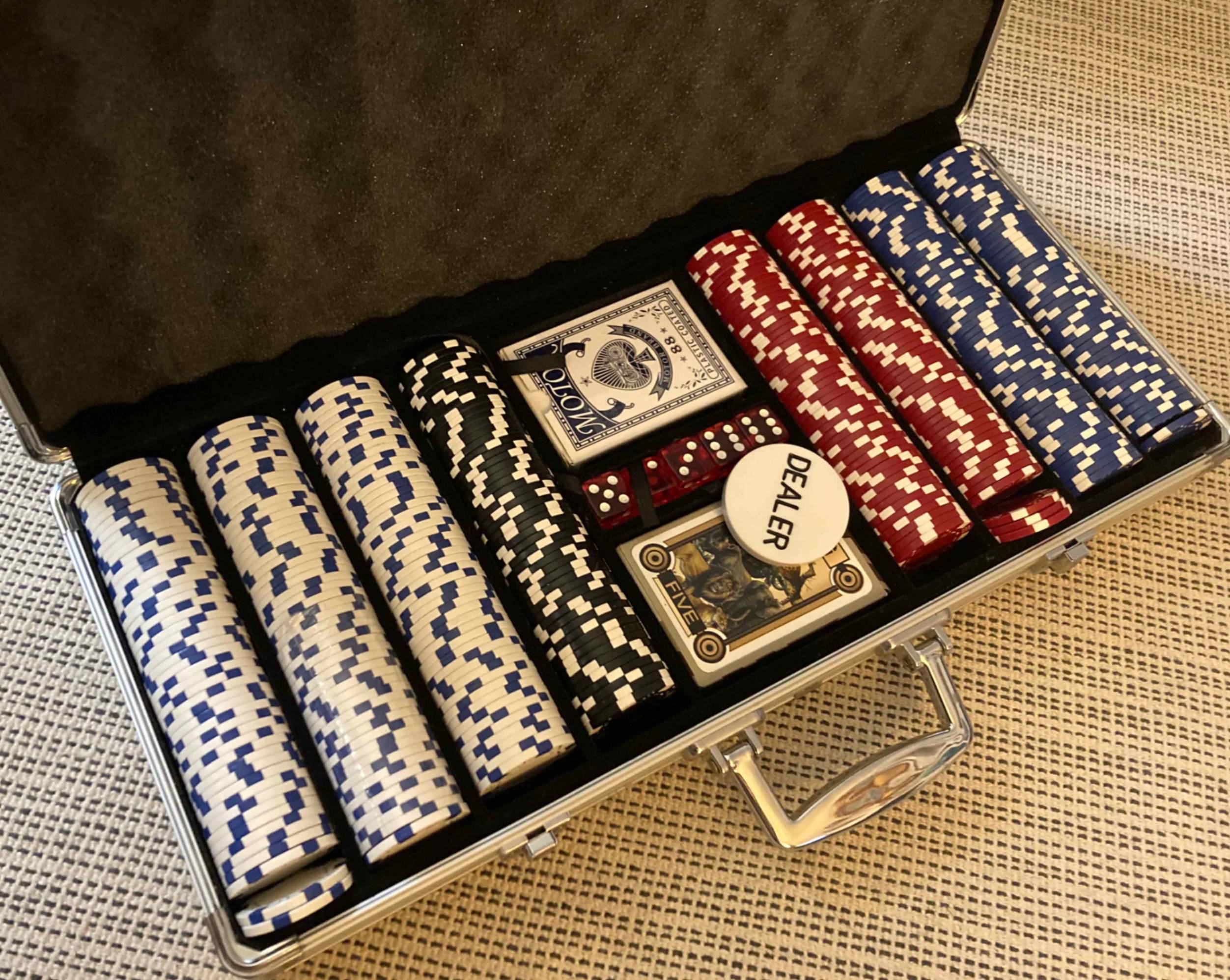 Poker Chip Set in Aluminum Carrying Case