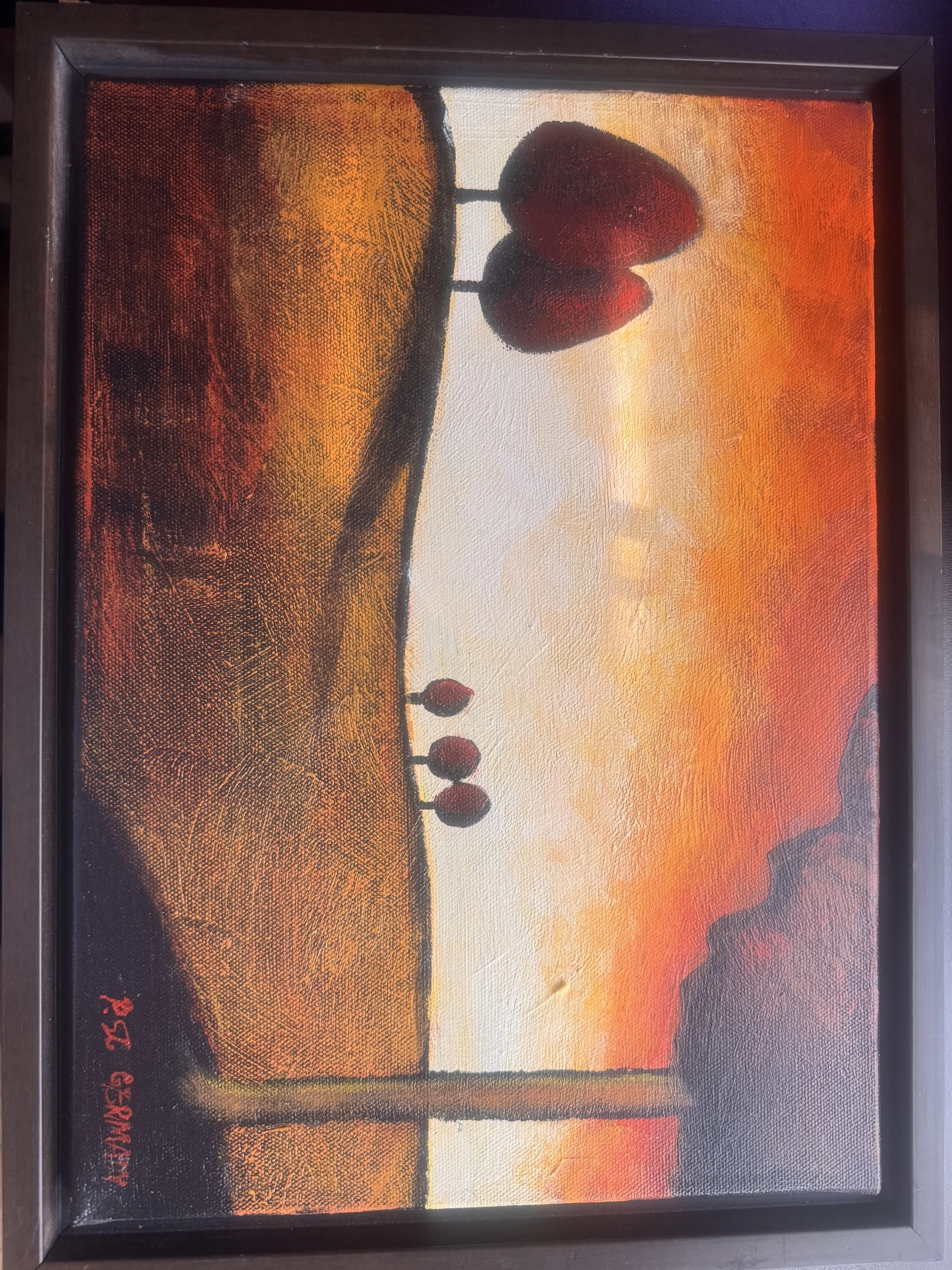 Framed Sunset Painting – 11.5" x 15.5" thumbnail