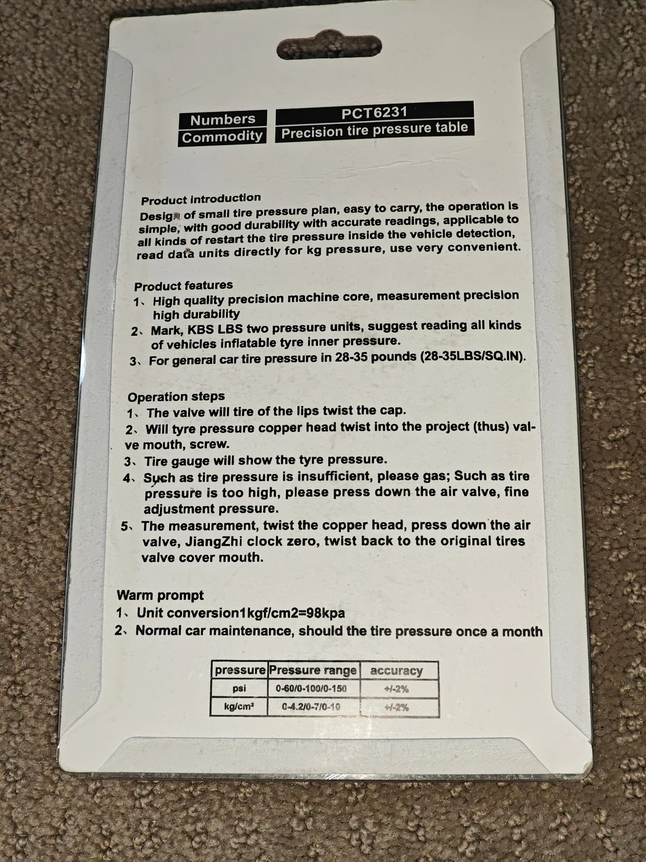 Portable Tire Air Pressure Gauge Meter Tester for Car Truck image indicator(10)