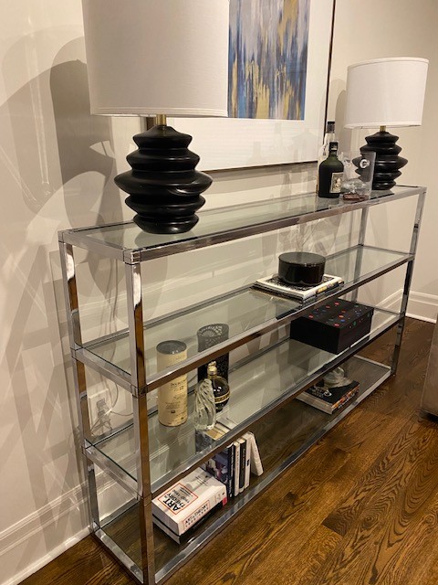 Vintage Chrome & Glass Console Table – 4-Tier – from Zig Zag - photo 2