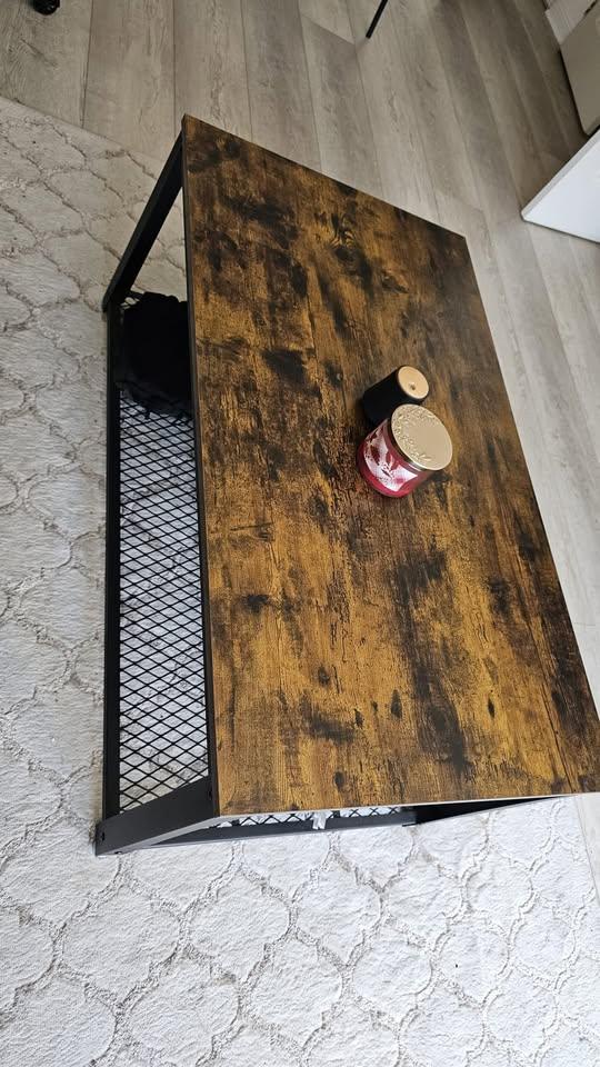 Modern Wood & Metal Coffee Table with Lower Shelf – 116x60x45 cm - photo 2