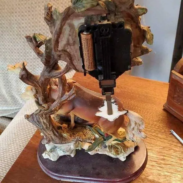 Vintage Horse Figurine Clock – 12.5" x 7" – Needs Battery image indicator(2)