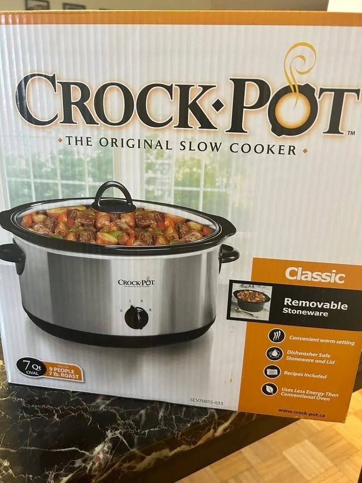 Crock-Pot 7-Quart Oval Manual Slow Cooker, Stainless Steel - NEW image indicator(5)