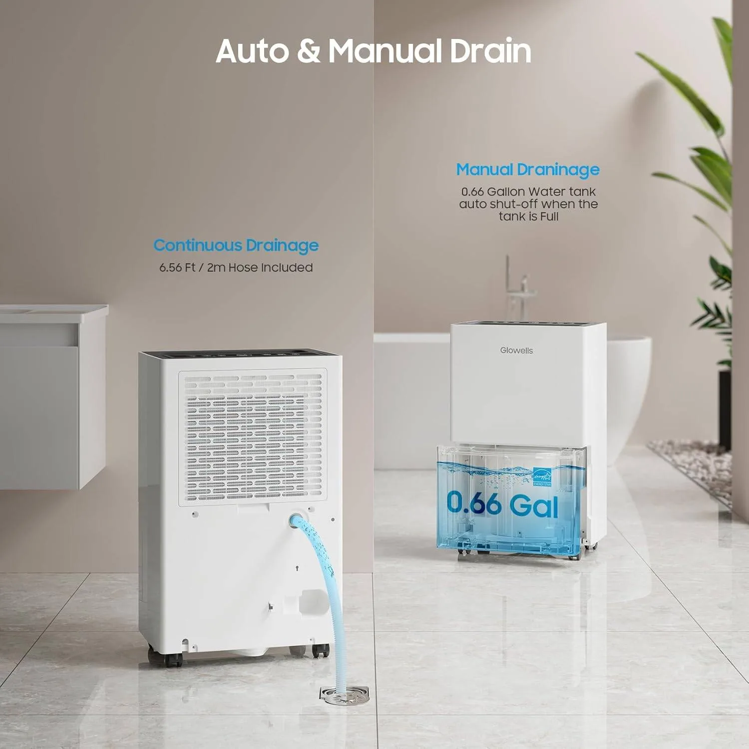 Glowells 52 Pint Energy Star Dehumidifier – 4500 Sq.Ft, Open Box image indicator(3)