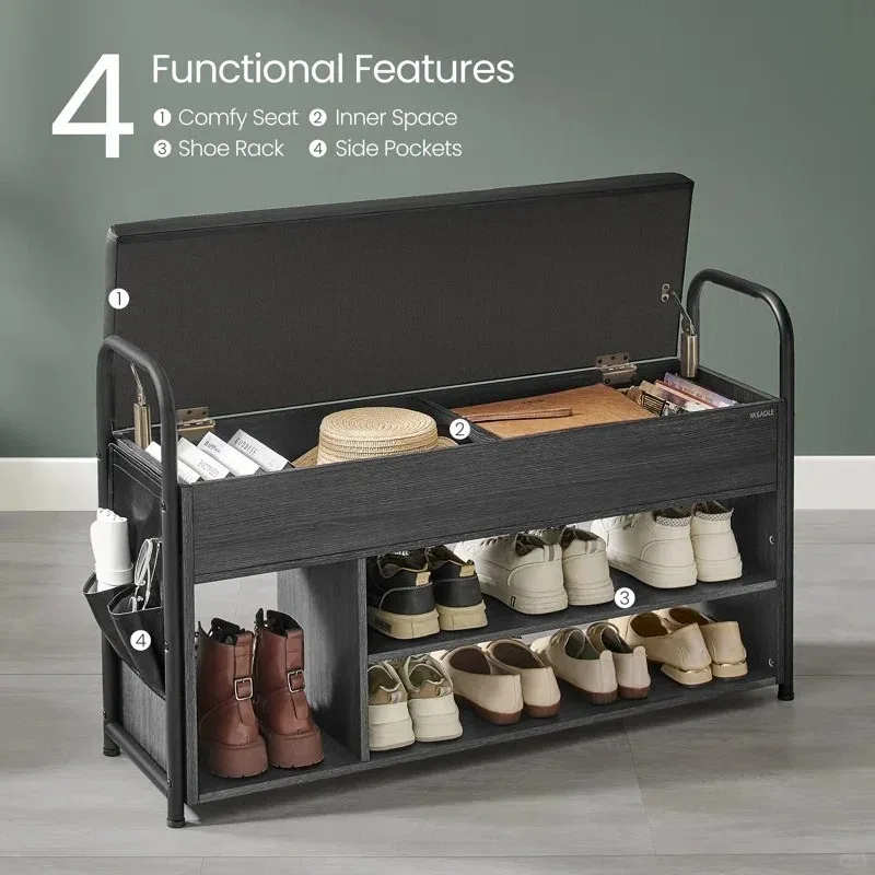 Tidy Up Your Entryway! Get VASAGLE Shoe Storage Bench LSB152W01 image indicator(2)