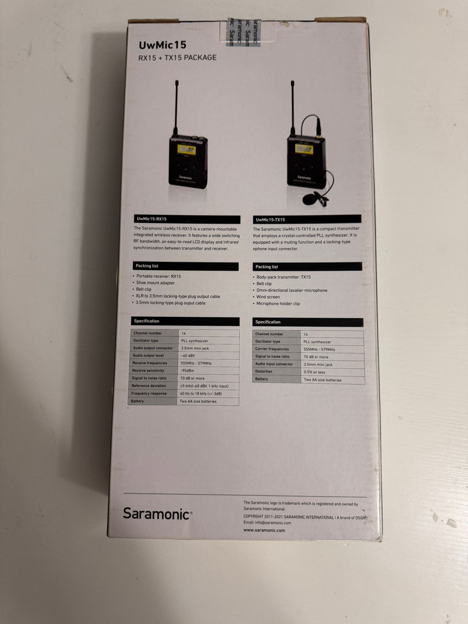 Open to offer - Saramonic Mic Wireless Microphone – RX15 + TX15 - photo 5