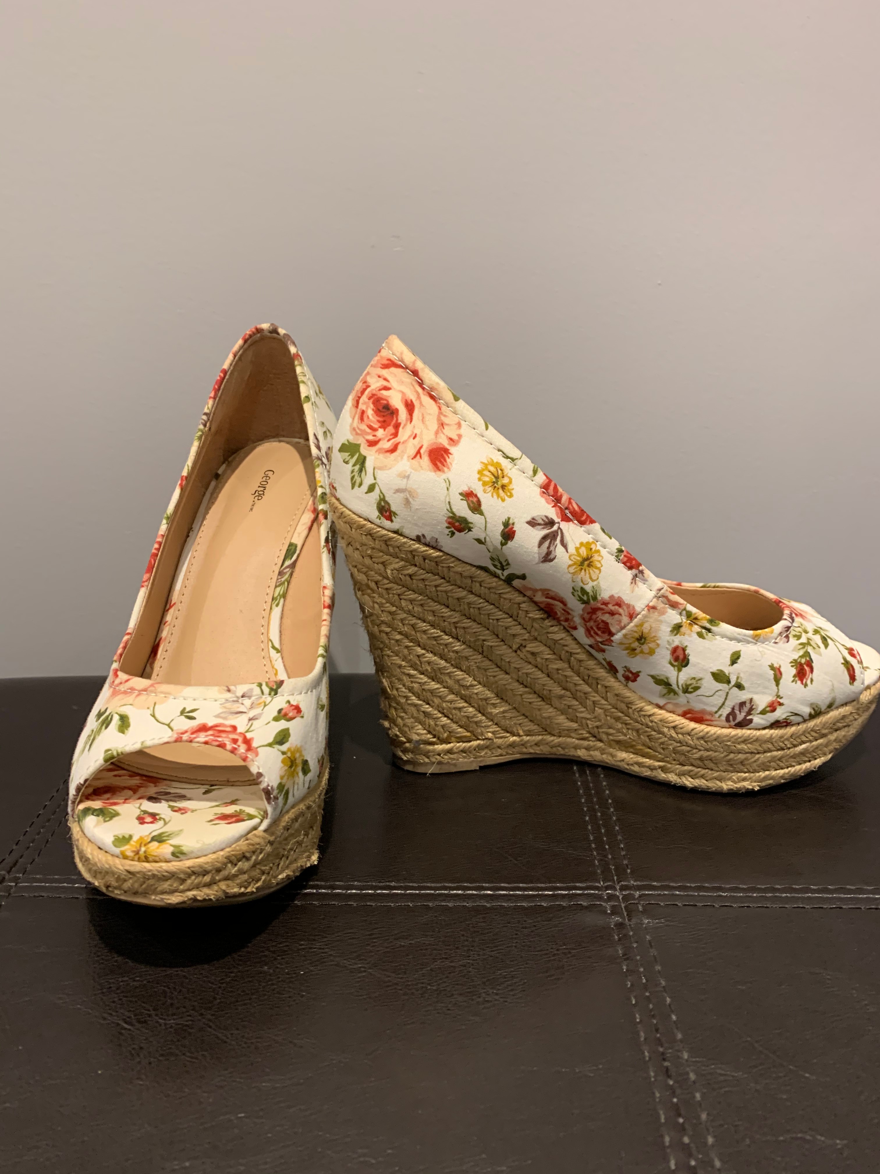 Ladies Floral Wedge Heels