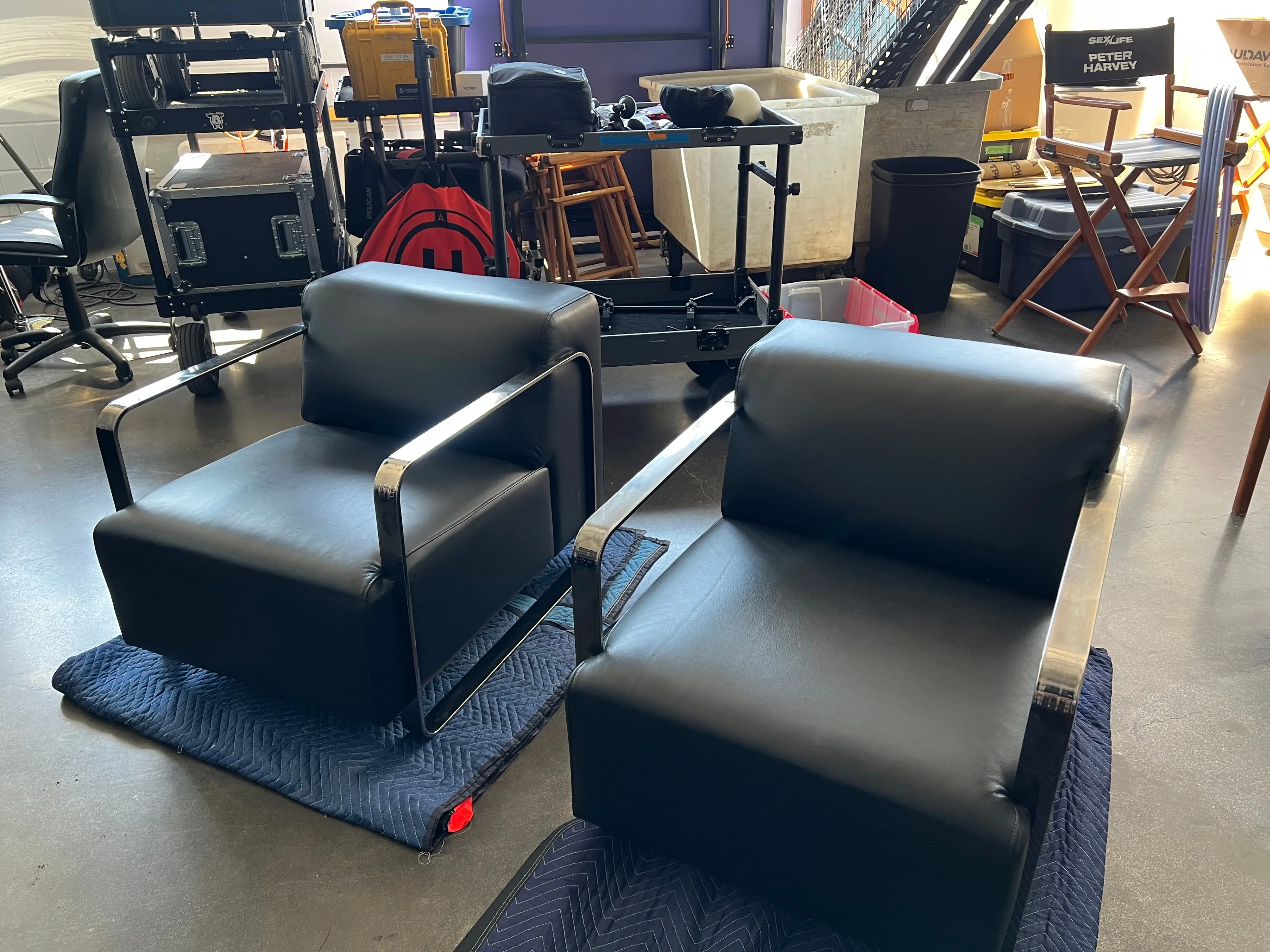Two Leather Lounge Chairs