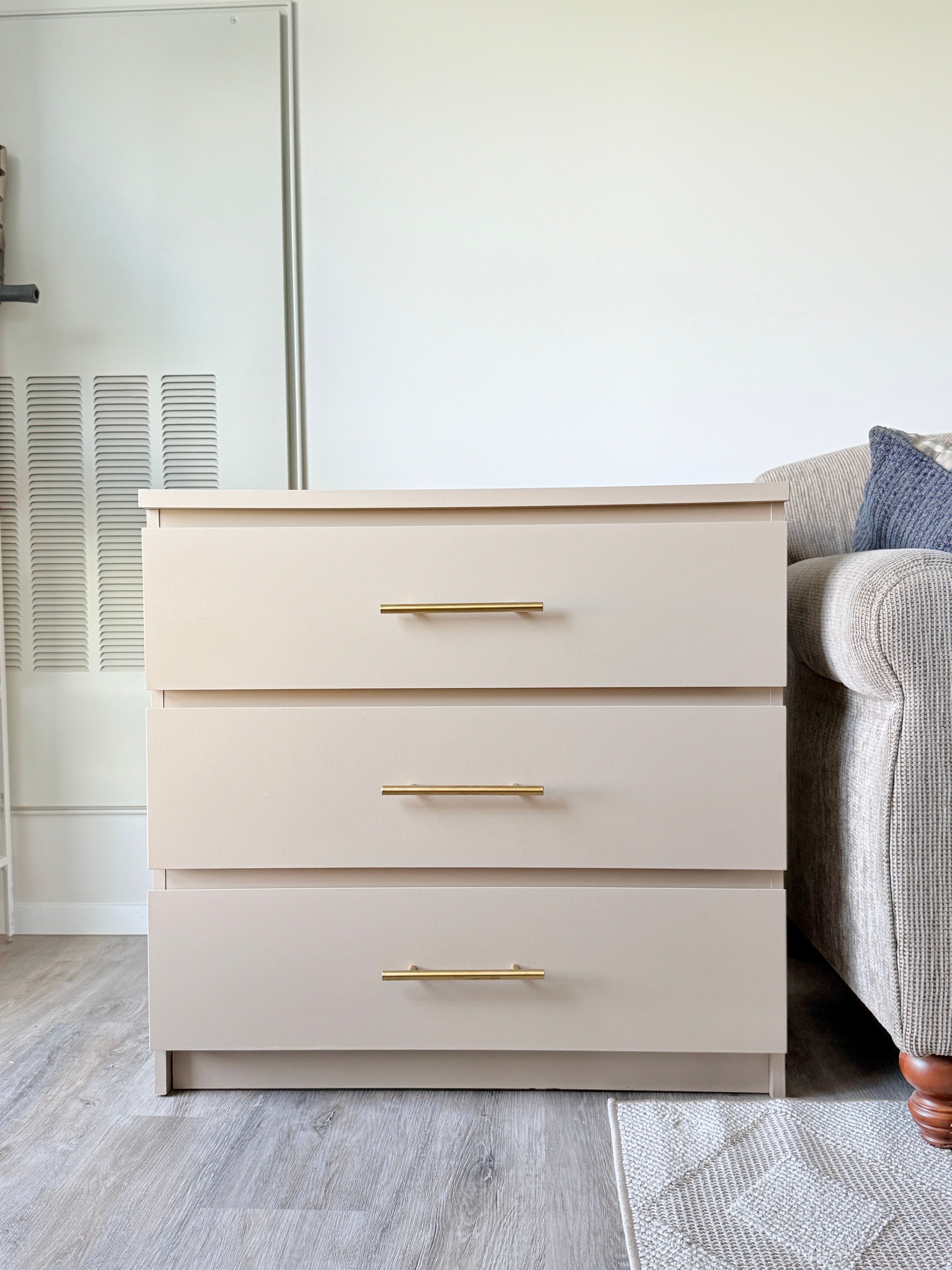 Remade Beige Dresser with Golden handles