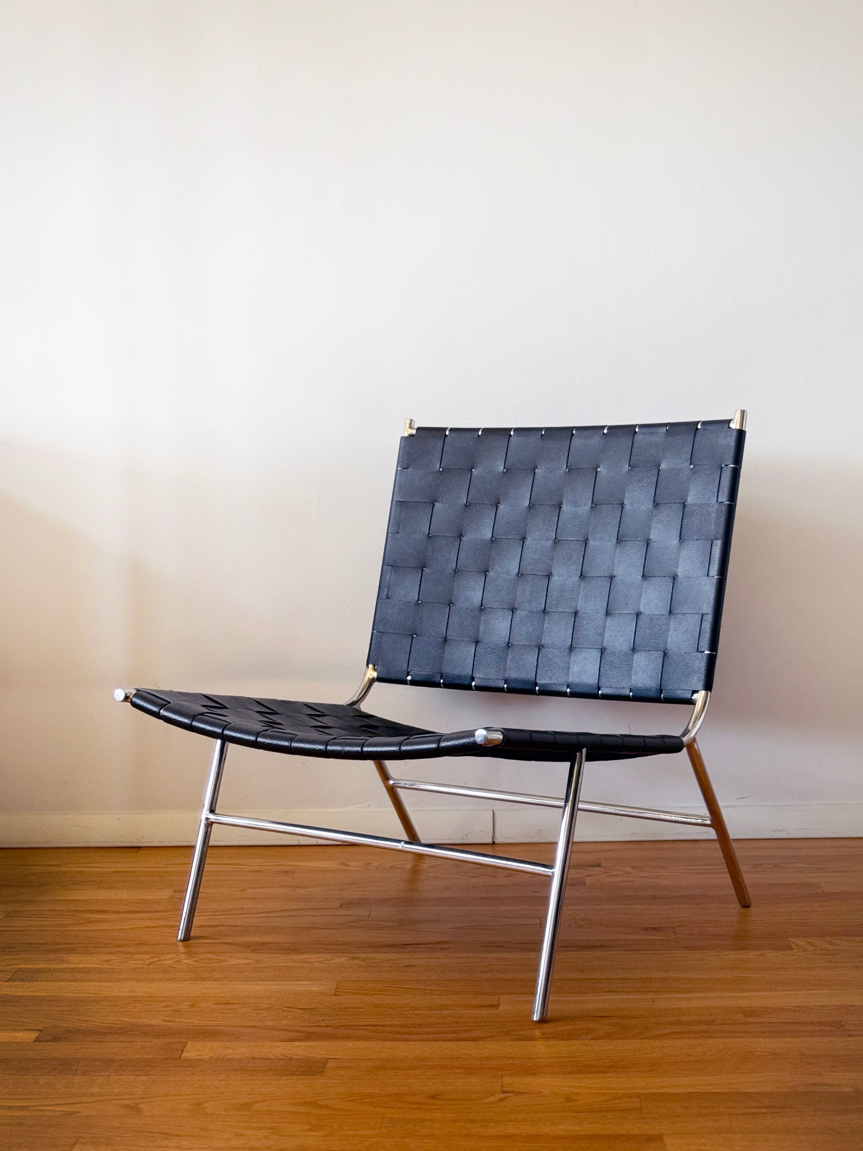 Weave Black Leather Chair from CB2 - photo 4