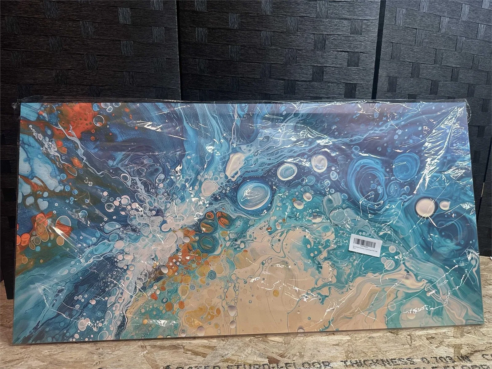 20"x40" Abstract Bubble Canvas Wall Art – Green & Orange Tones image indicator(2)