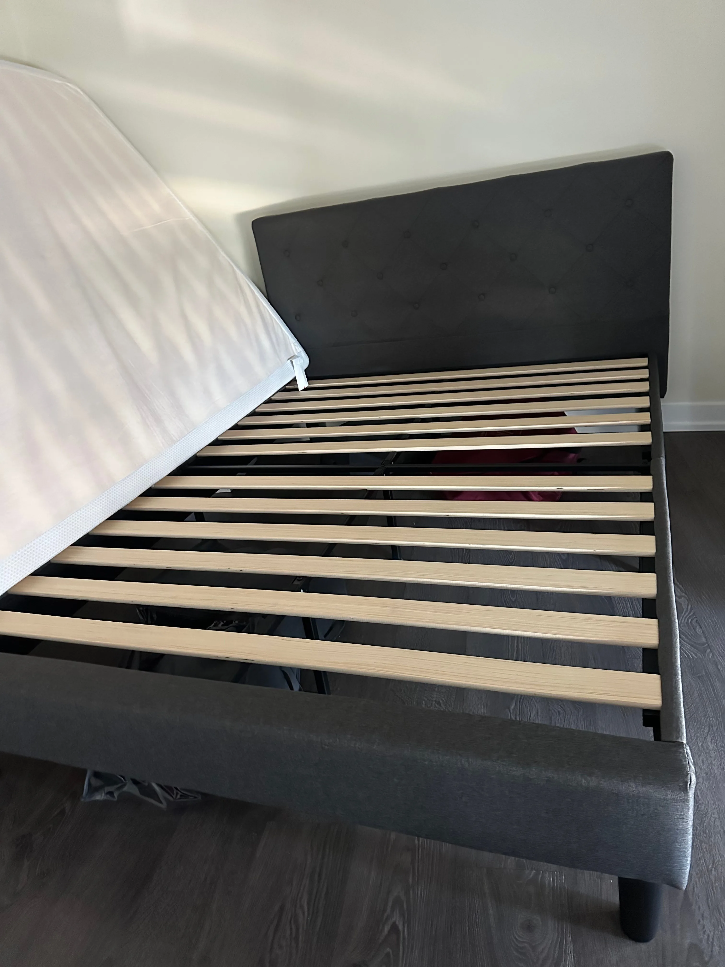 Queen Size Bed Frame - Grey thumbnail