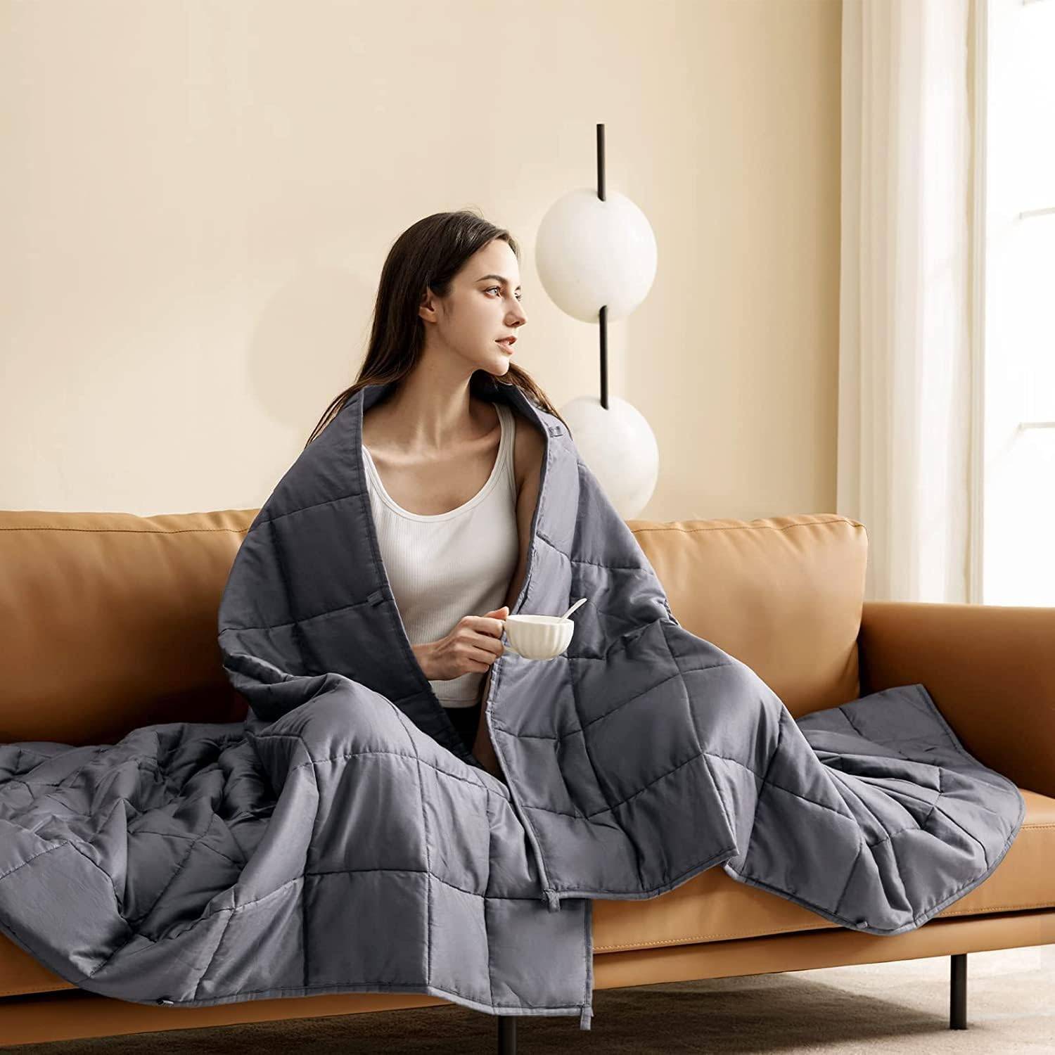 Weighted blanket for adult, 100% cotton, queen size - Like new! - photo 2