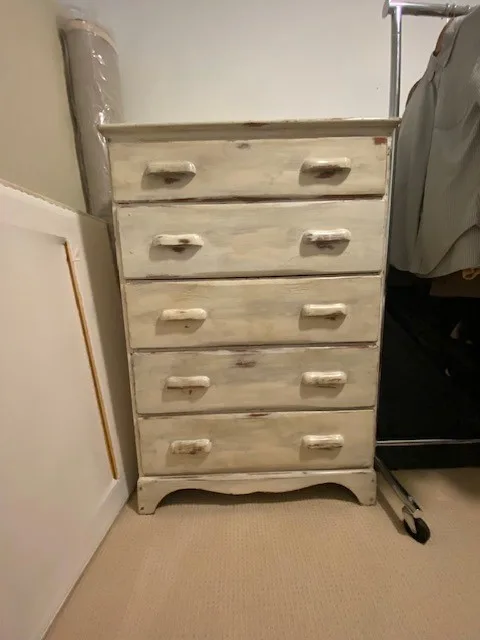 SHABBY CHIC 5 drawer wooden dresser thumbnail