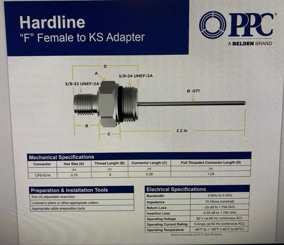 PPC CF61G1A Female To KS Adapter image indicator(2)