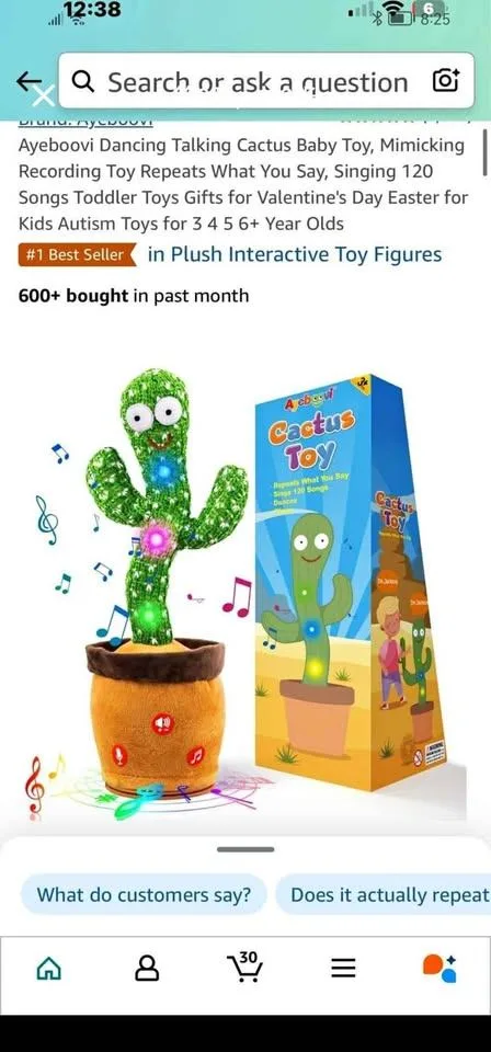 Talking dancing cactus toy thumbnail