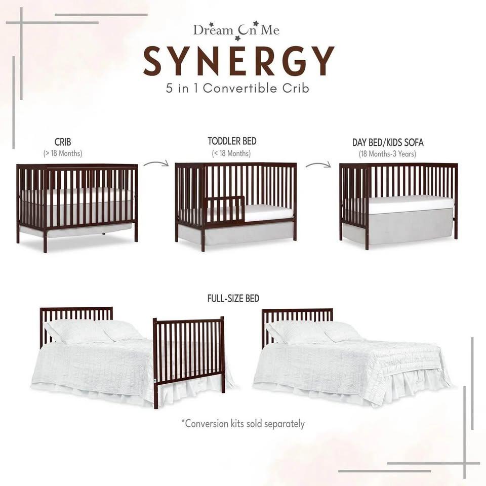 Dream On Me Synergy 5-in-1 Convertible Crib