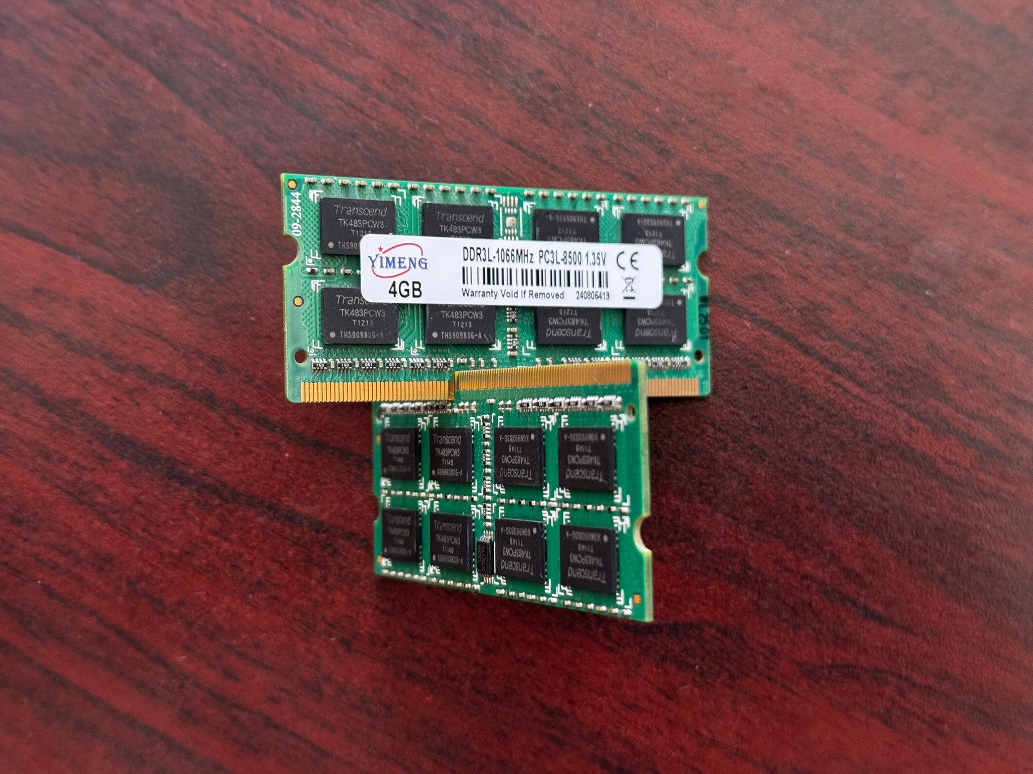 2x4GB Transcend Laptop RAM Sticks PC3L-8500/DDR3-1066MHz SO-DIMM - photo 3