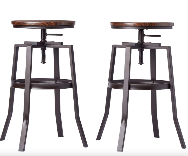 CANVAS Turner Metal Swivel Bar Stool Adjustable Height