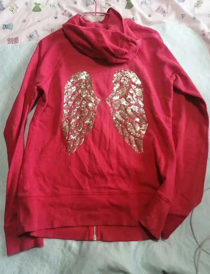 Pink zip up hoodie from victoria secret thumbnail