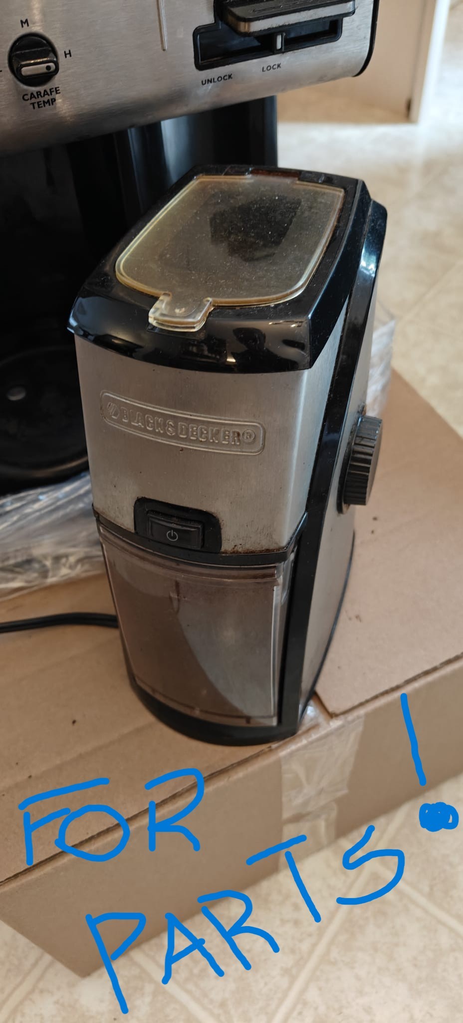FOR PARTS ONLY! Free Cuisinart Coffee Maker and Burr Grinder - photo 2