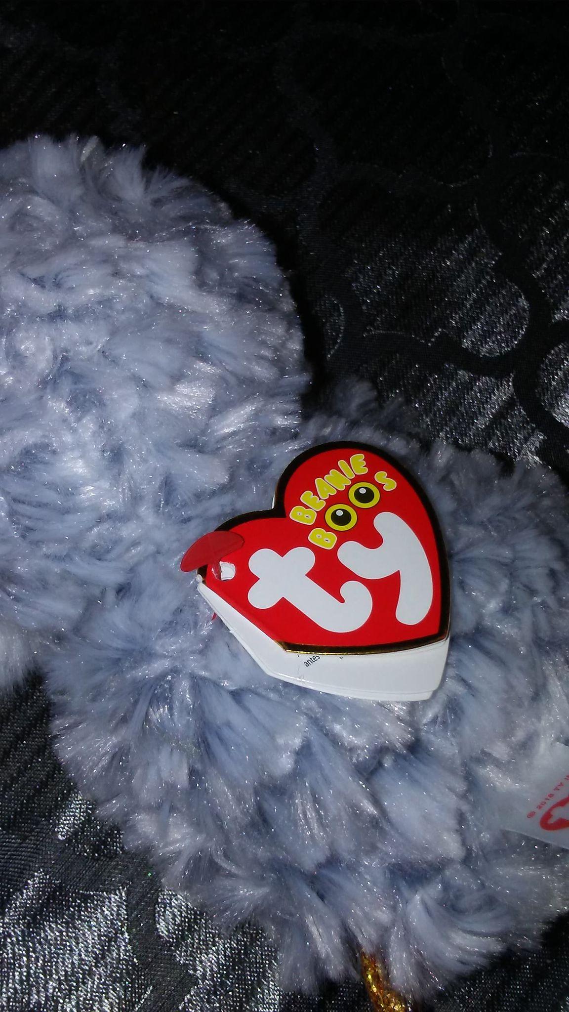 Ty Beanie Boos Owlette White Gray Owl Big Glitter eyes gold - photo 2