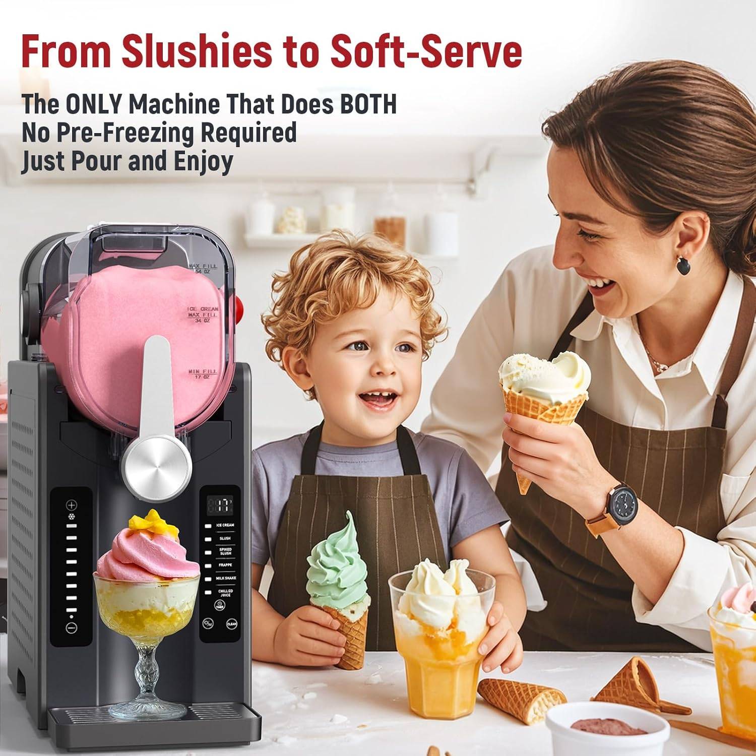 No-Ice Slushie Maker Auto-Clean, 6 Presets, RealTime Temp - photo 2