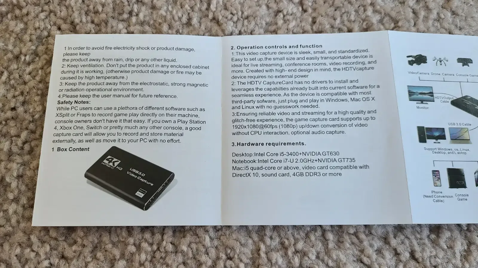 HDMI Video Capture Device, USB 3.0, for video streaming image indicator(9)