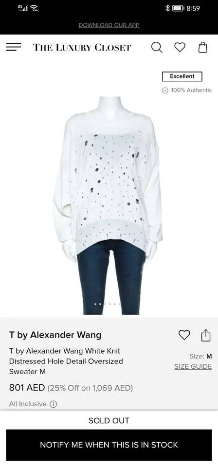 Alexander wang white knitted sweater thumbnail