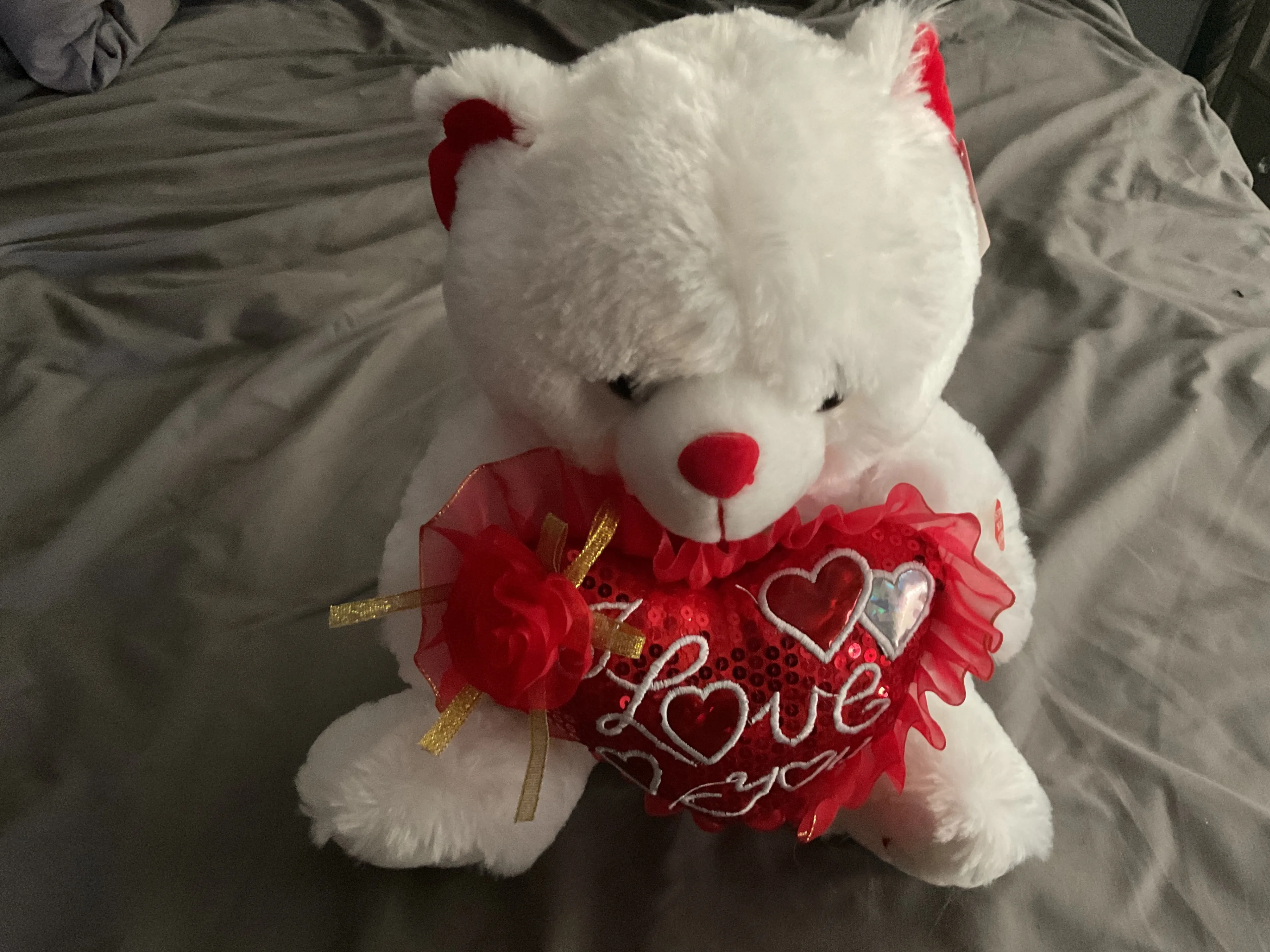 Musical "I Love You" Teddy Bear - 13" Plush with Kissing Sound thumbnail