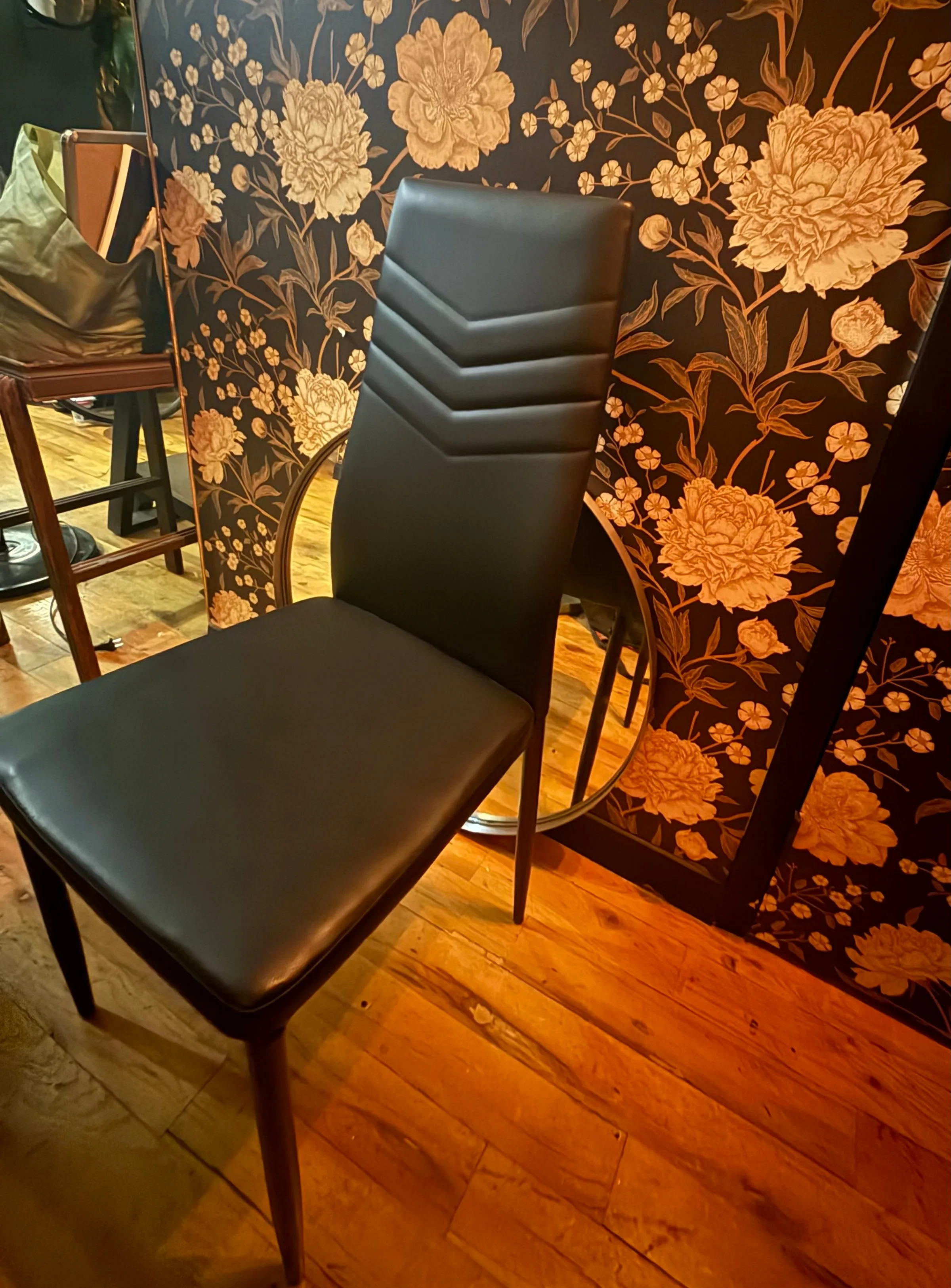 Set of 4 Art Deco Faux Leather Dining Chairs thumbnail
