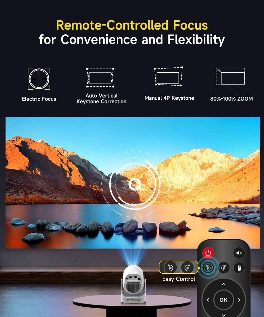 Electric Focus Mini Projector: 720P, 4K Support, WiFi 6 - photo 2