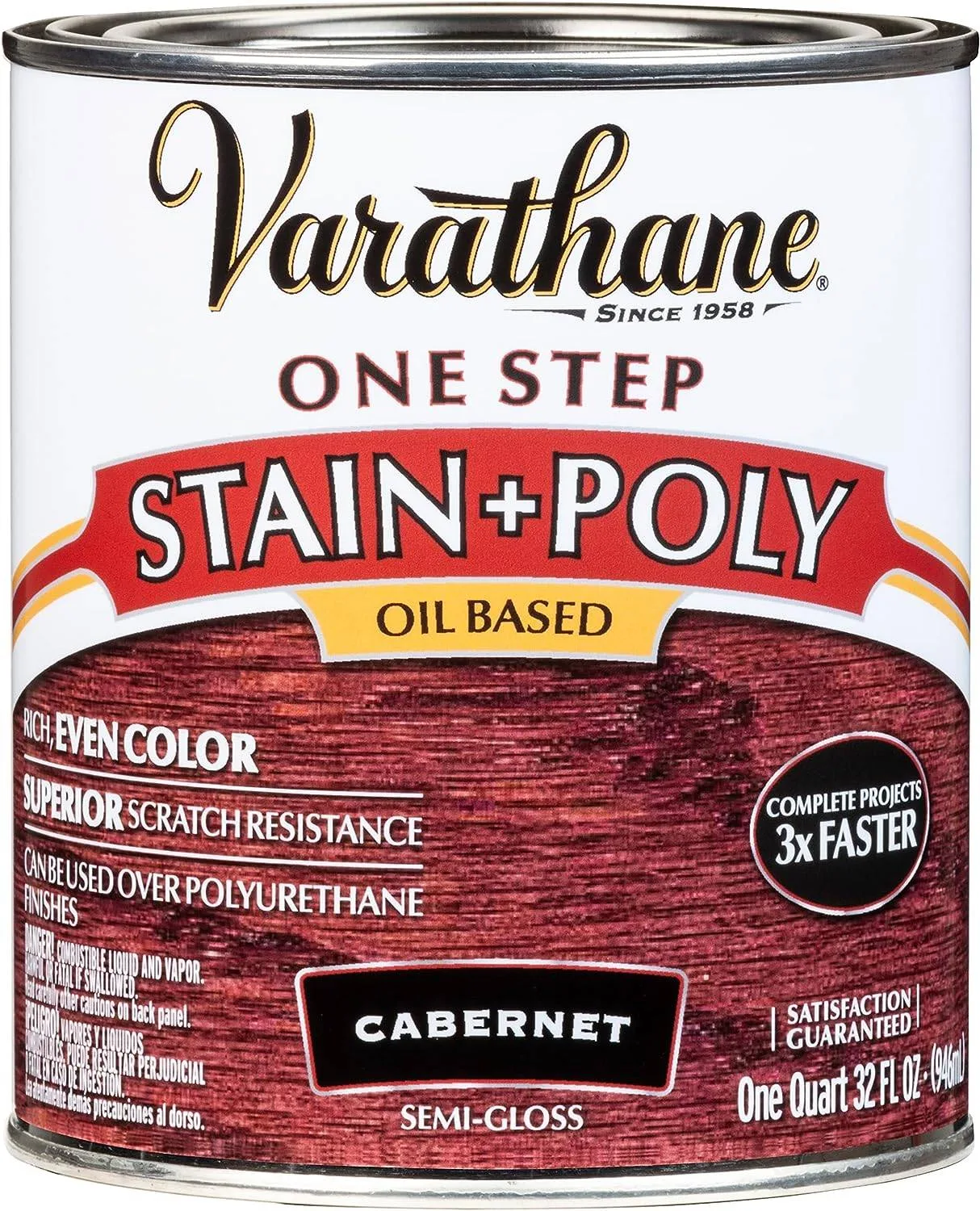 Rust-Oleum Varathane Cabernet Stain & Poly, Quart thumbnail